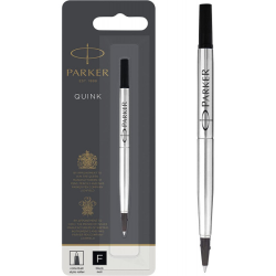 Recharge pour stylo roller - Noir - Pointe fine - Quink - Parker