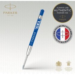 PARKER recharge bille gel pointe moyenne bleue blister X 2