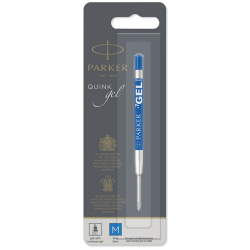 PARKER recharge bille gel, pointe moyenne, bleue, blister X 1
