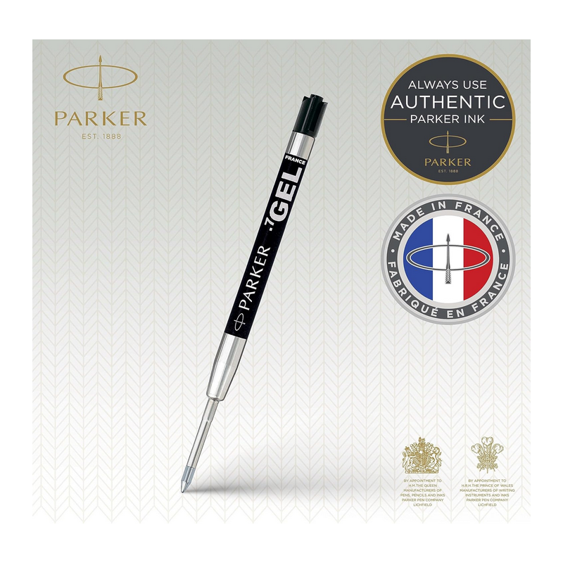 Parker Recharge Bille Gel Pointe Moyenne Noire | Univers Recharge