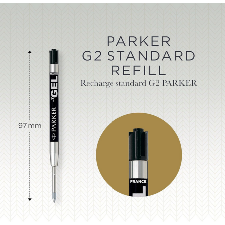 Parker Recharge Bille Gel Pointe Moyenne Noire | Univers Recharge