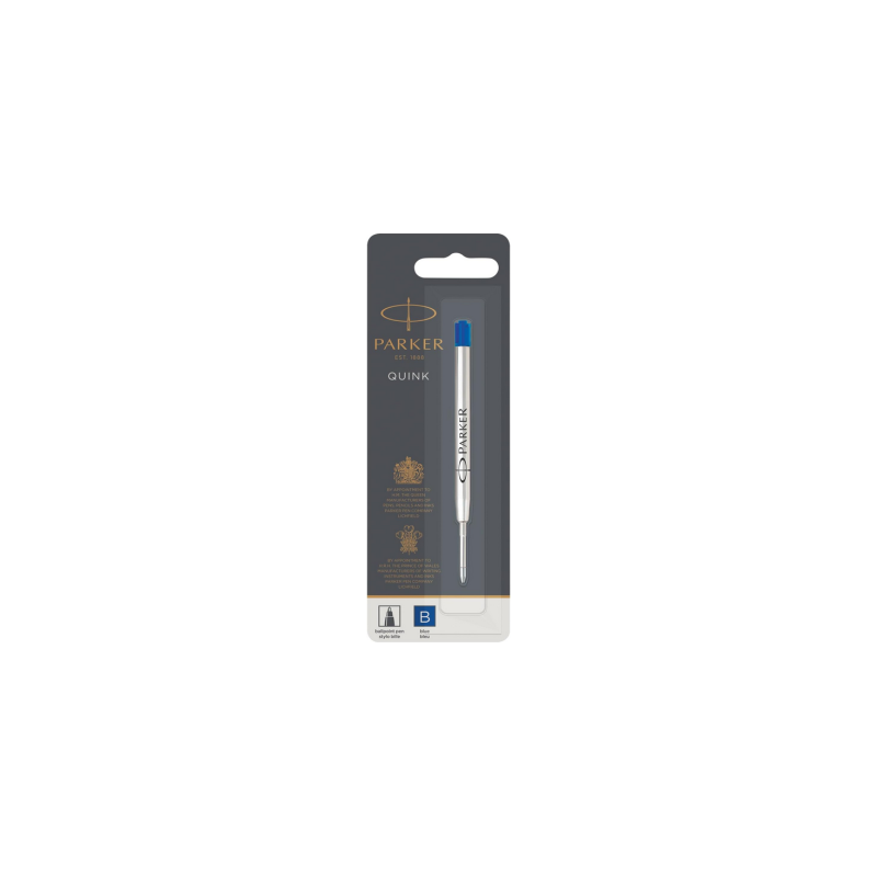PARKER recharge bille Quinkflow, pointe large, bleue, blister X 1