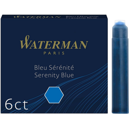 Waterman Boîte de 6 Cartouches Petit Format Bleu Sérénité