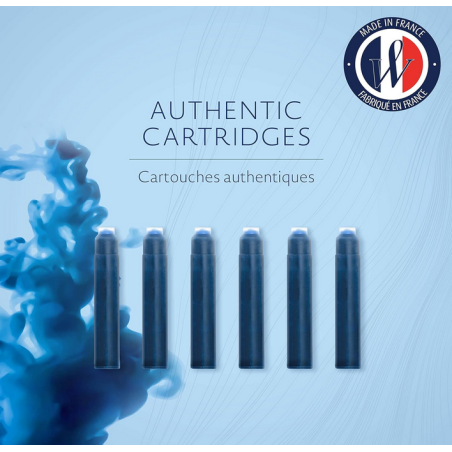 Waterman Boîte de 6 Cartouches Petit Format Bleu Sérénité