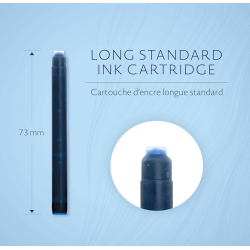 WATERMAN boîte de 8 cartouches longues, couleur Bleu Mystère pour Styl