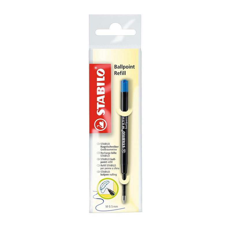 STABILO Recharge pour stylo-bille bleu pointe moyenne