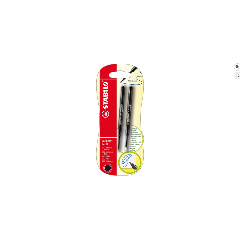 STABILO Blister de 2 recharges stylo-bille noir | univers recharge