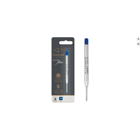 PARKER recharge bille Quinkflow, pointe moyenne, bleue, blister X 1