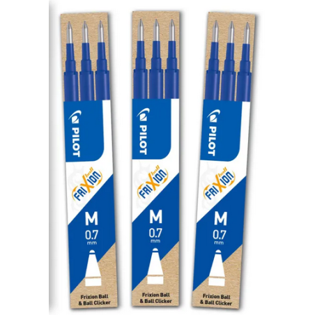 PILOT Lot de 9 recharges FriXion bleu | Univers Recharge