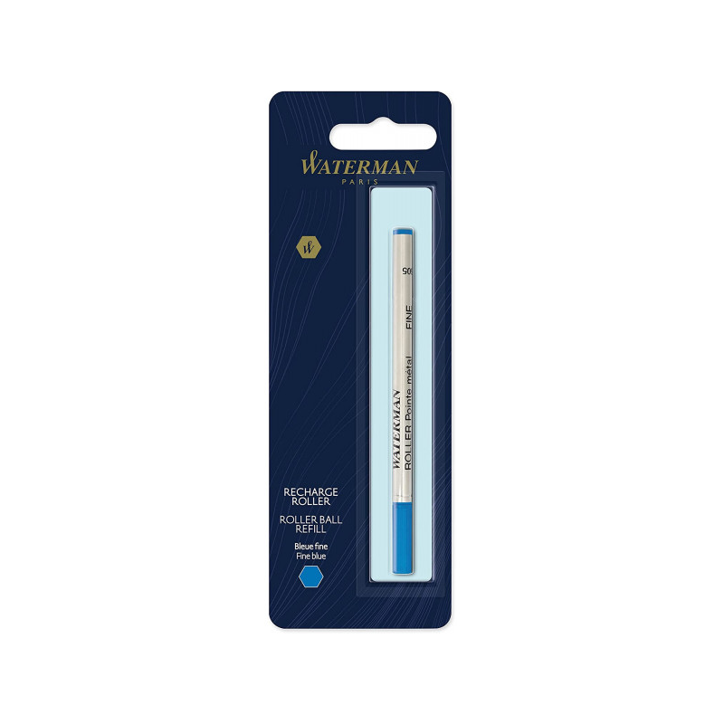 WATERMAN recharge roller , pointe fine, bleue, blister X 1