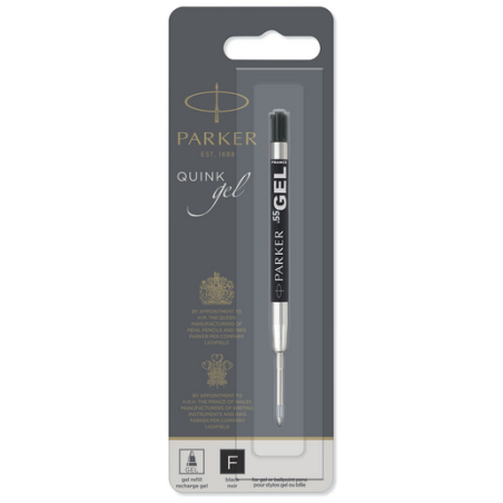 PARKER recharge bille gel, pointe moyenne, noire, blister X 1