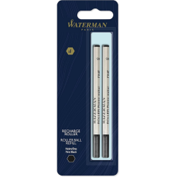 WATERMAN recharge roller, pointe fine, noire, blister X 2