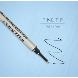 WATERMAN recharge roller, pointe fine, noire, blister X 2