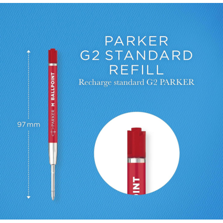 PARKER Recharge pour stylo à bille QUINKflow ECO M rouge blister de 2