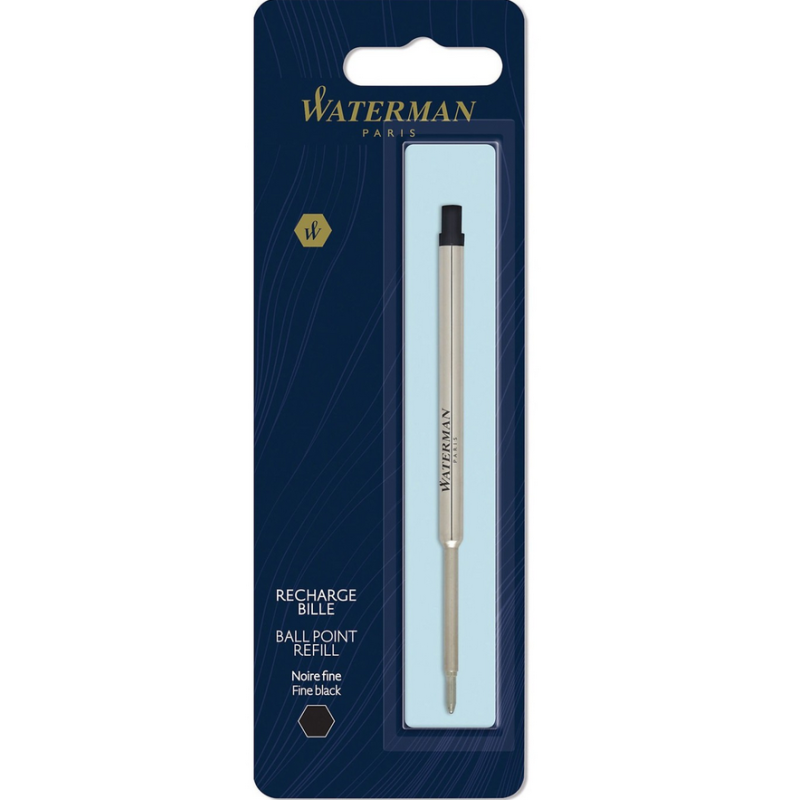 WATERMAN recharge bille , pointe fine, noire, blister X 1