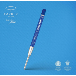 PARKER Recharge pour stylo à bille QUINKflow ECO, M, bleu blister de 2