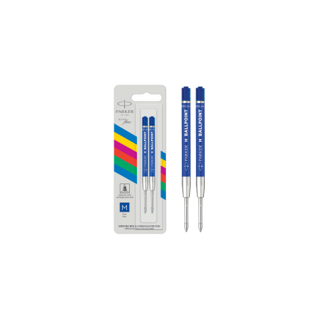 PARKER Recharge pour stylo à bille QUINKflow ECO, M, bleu blister de 2