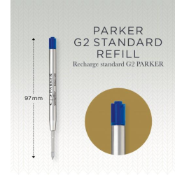 PARKER Recharge pour stylo QUINKflow, M, blister de 3, bleu