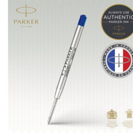 PARKER Recharge pour stylo QUINKflow, M, blister de 3, bleu