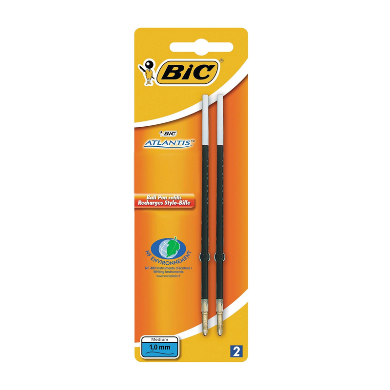 BIC Blister de 2 Recharges Pte Moy. 1 mm Bleue pour Stylo bille