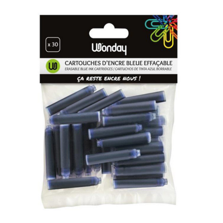 Wonday - 30 cartouches d'encre bleue effacables