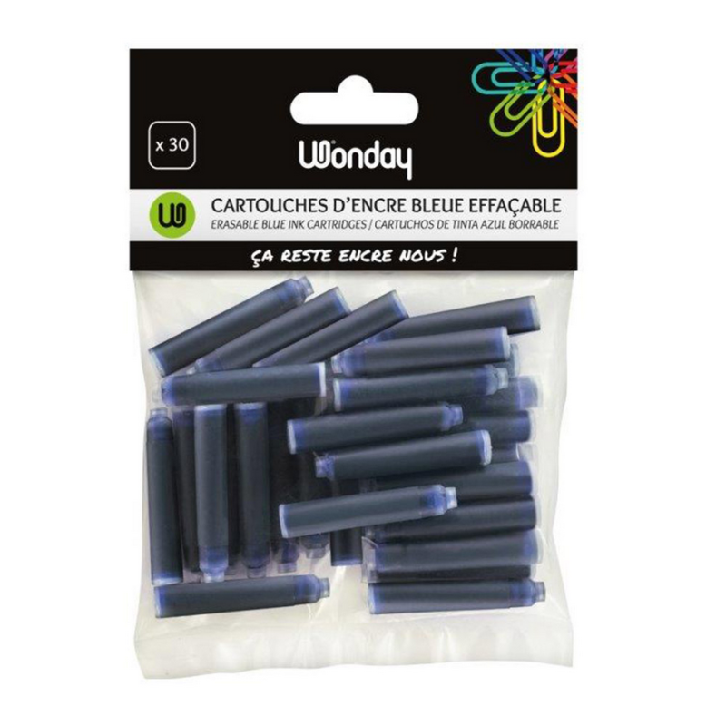 Wonday - 30 cartouches d'encre bleue effacables