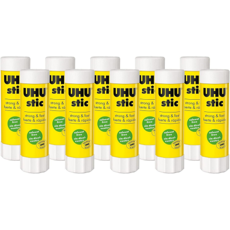 UHU Lot de 10 bâtons de colle, sans solvants, 8,2 g