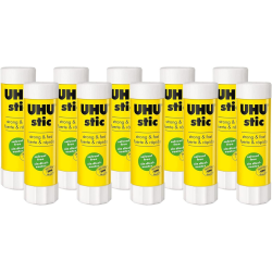 UHU Lot de 10 bâtons de colle, sans solvants, 8,2 g
