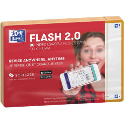 OXFORD Flashcards 80 cartes 10,5 x 14,8 cm unies