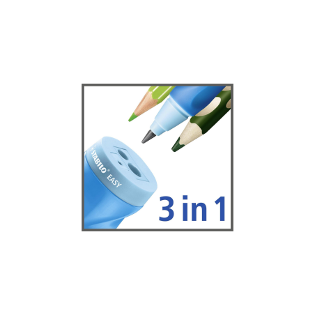 STABILO  Taille-crayon ergonomique 3 trous EASY sharpener bleu droitie