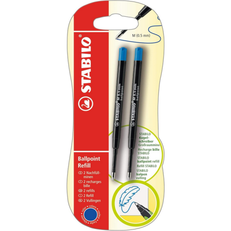 Stabilo Pack de 2 recharges ballpoint - Bleu