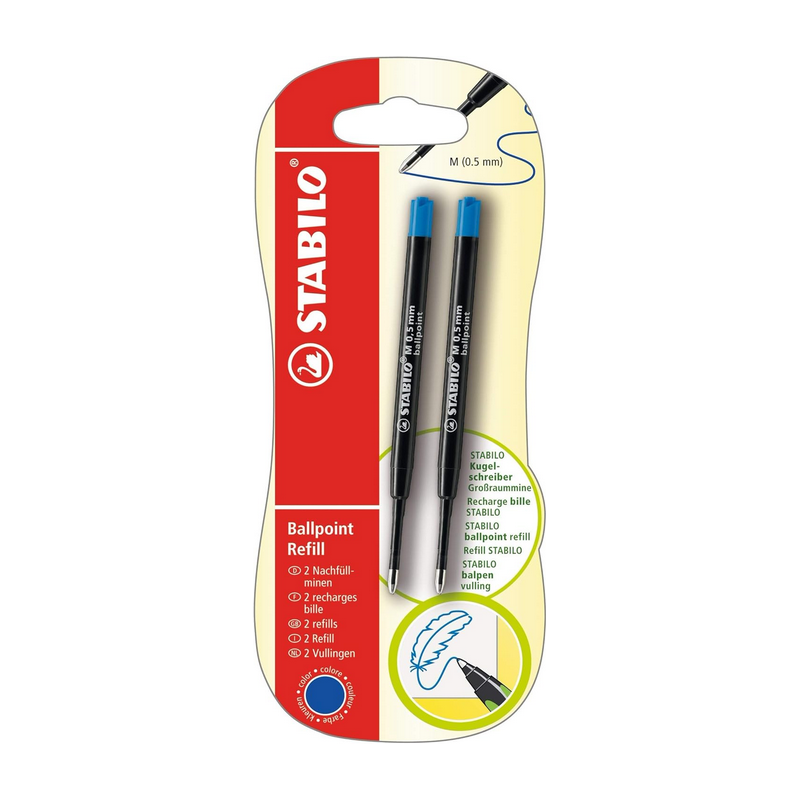 Stabilo Pack de 2 recharges ballpoint - Bleu