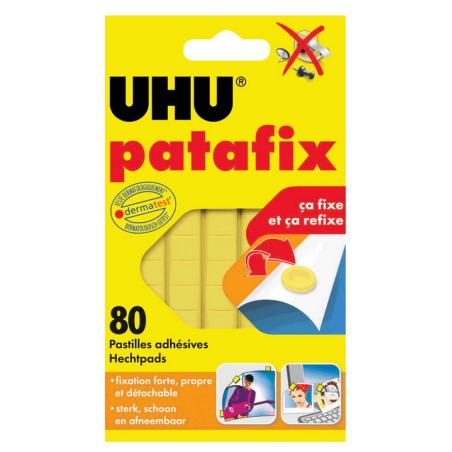 UHU 80 Pâtes adhésives patafix, repositionnable, jaune