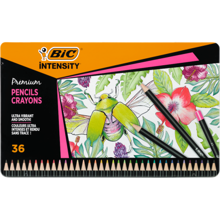 BIC Intensity Premium Boîte de  36 Crayons de Couleur