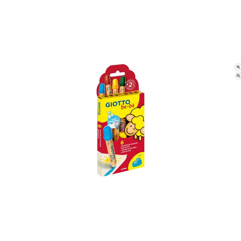 GIOTTO  6 Crayons de couleur + taille crayon