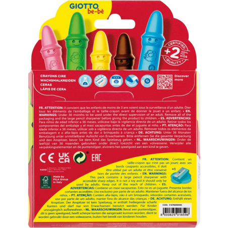 GIOTTO be-bè - Etui 10 maxi crayons de cire