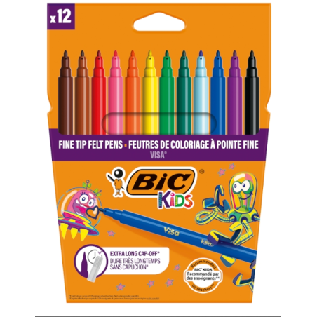 BIC KIDS Feutre Visa, étui en carton de 12