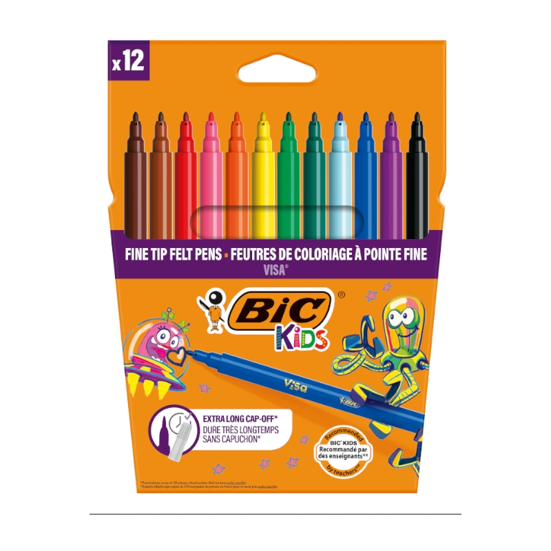 BIC KIDS Feutre Visa, étui en carton de 12