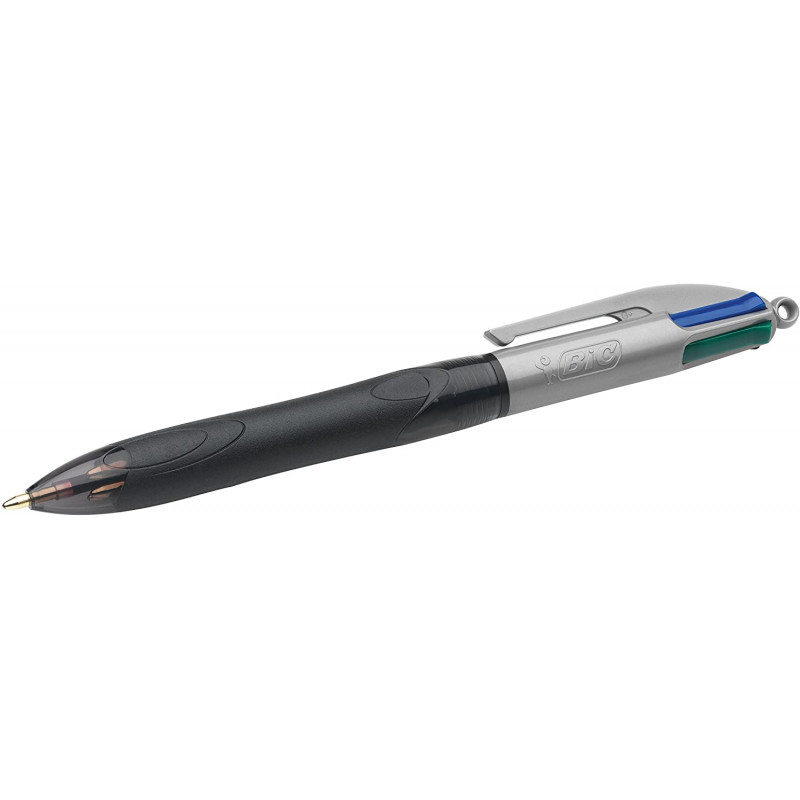 BIC Stylo à bille rétractable 4 Colours Grip Pro