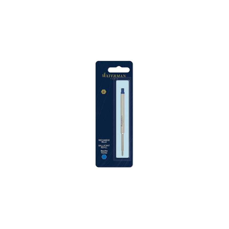 WATERMAN recharge bille , pointe fine, bleue, blister X 1
