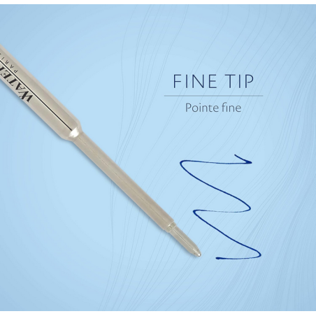 WATERMAN recharge bille , pointe fine, bleue, blister X 1