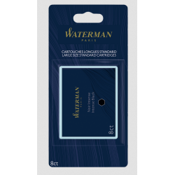 WATERMAN boîte de 8 cartouches longues, couleur Noir intense