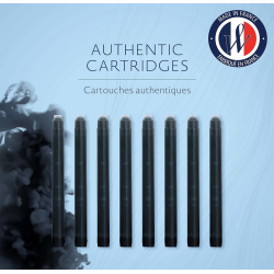 WATERMAN boîte de 8 cartouches longues, couleur Noir intense pour Styl