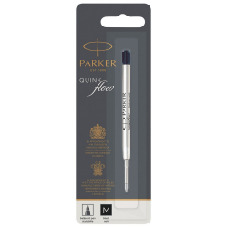 PARKER recharge bille Quinkflow, pointe moyenne, noire, blister X 1