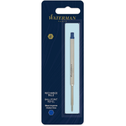 WATERMAN recharge bille , pointe moyenne, bleue, blister X 1