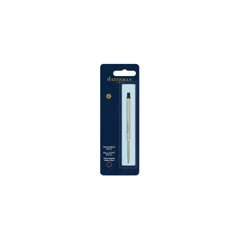 Recharge pour stylo bille - Noir - Pointe moyenne - Waterman